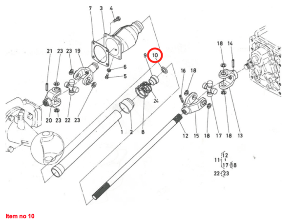 Vooraskeerring (aandrijfas) KUBOTA B-Types, Zen Noh ZB-Types - Afbeelding 5