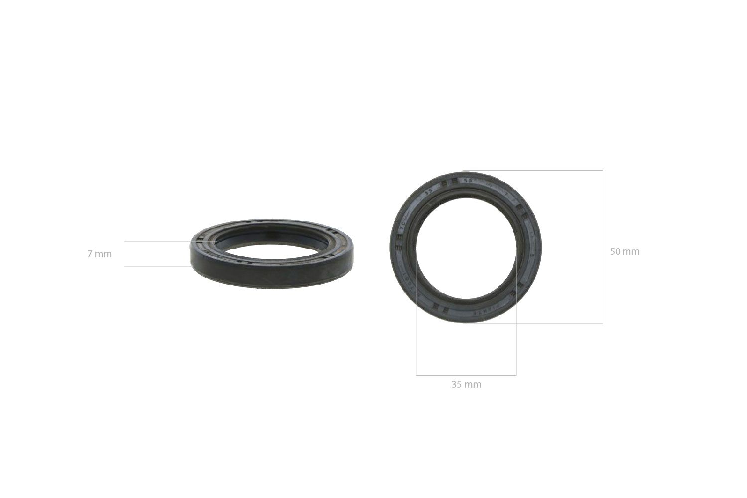 Keerring 35x50x7 dubbele lip