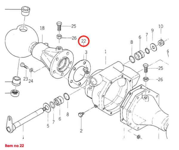 Pakking vooras 4WD Iseki TX-Types, Kubota B-Types, Zen Noh ZB-Types, Bolens, - Afbeelding 2
