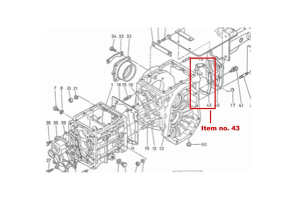 Pakking aftakas deksel Kubota Aste, B-serie, Hinomoto, CX, CTX-serie - Afbeelding 2