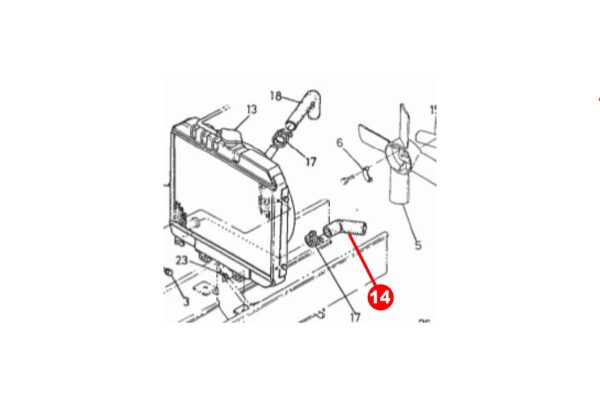 Radiateurslang onder Kubota B-Types, Steiner 425, Zen Noh ZB-Types, - Afbeelding 3