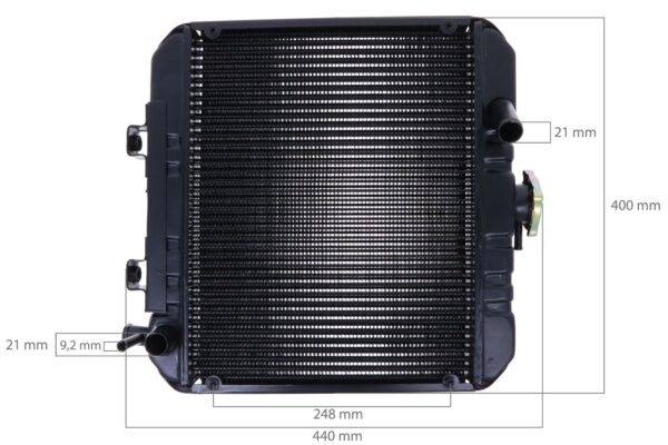 Radiateur Kubota B1600, B1702, Zen Noh ZB1600, ZB1702, - Afbeelding 2