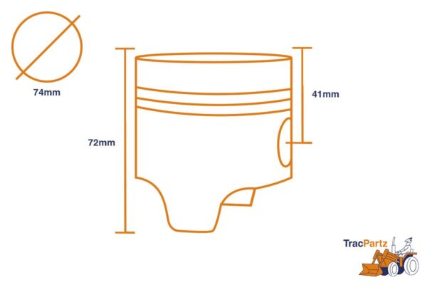 Zuiger Indirecte inspuiting STD Yanmar 2TR13, 2QM15, YA8, YC8, YSM8, YM155, YM165, YM1300, - Afbeelding 3