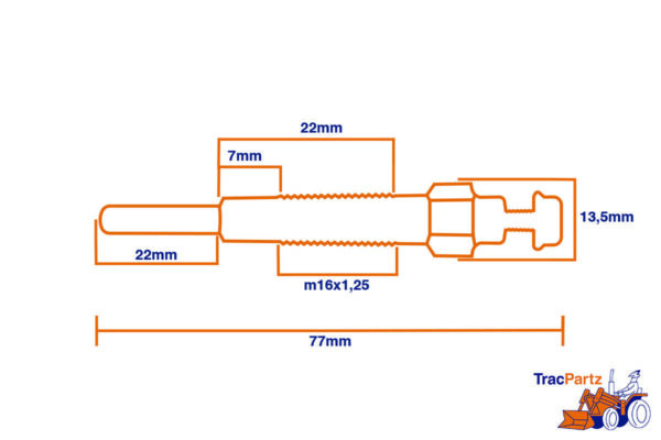 Gloeiplug Iseki TE, TL, TU, E3AD1, E3AE1, E3AF1, E3AG1 - Afbeelding 2