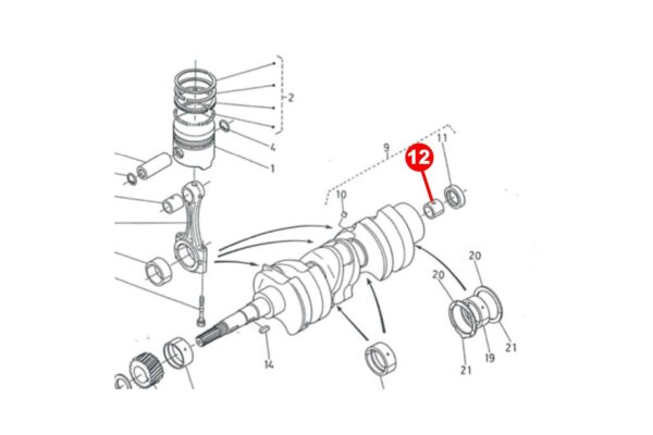 Priseaslager Kubota B6000, B7000, Z650, ZL600, Zen Noh ZB6000, ZB7000, - Afbeelding 4