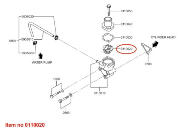 Thermostaat Mitsubishi K-, Ke-, S3L, S3L2, S4L, S4L2, Captain, Startrac, Bolens, Case, Satoh, Suzue, Etc., - Afbeelding 3