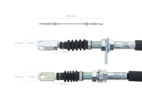 Iseki Vooruit / achteruit-kabel, TA EN TK-SERIE 5035, 5040, 5135, 5140, Massey Ferguson 1240, 1250, 1260, - Afbeelding 4
