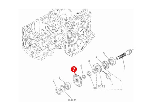 Tandwiel 13Tx32T 18 Splines Kubota B1500, B1502, - Afbeelding 6