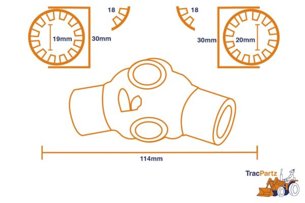 Cardanas 4WD Iseki TU1400, TU1500, TU1600, TF, TX, TU Landhope, Sial, 2150, 2120, 2125, 3020, 3025, 3030 - Afbeelding 2