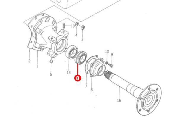 Steekaskeerring (achter) Iseki TS-Types, Bolens G-Types, - Afbeelding 4