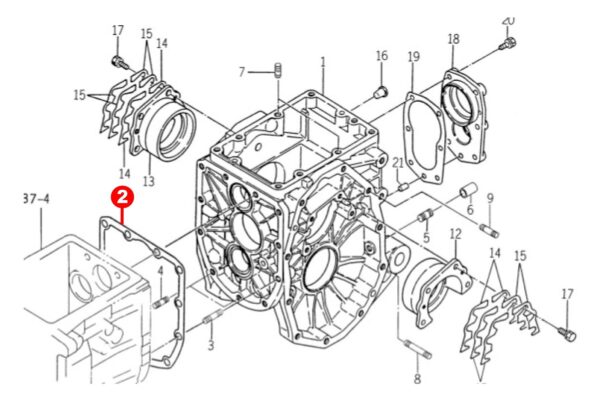 Pakking versnellingsbak achteras Iseki TX, TU, Landhope - Afbeelding 2
