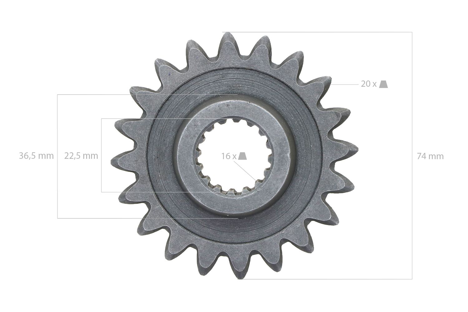 Tandwiel 20TX16T