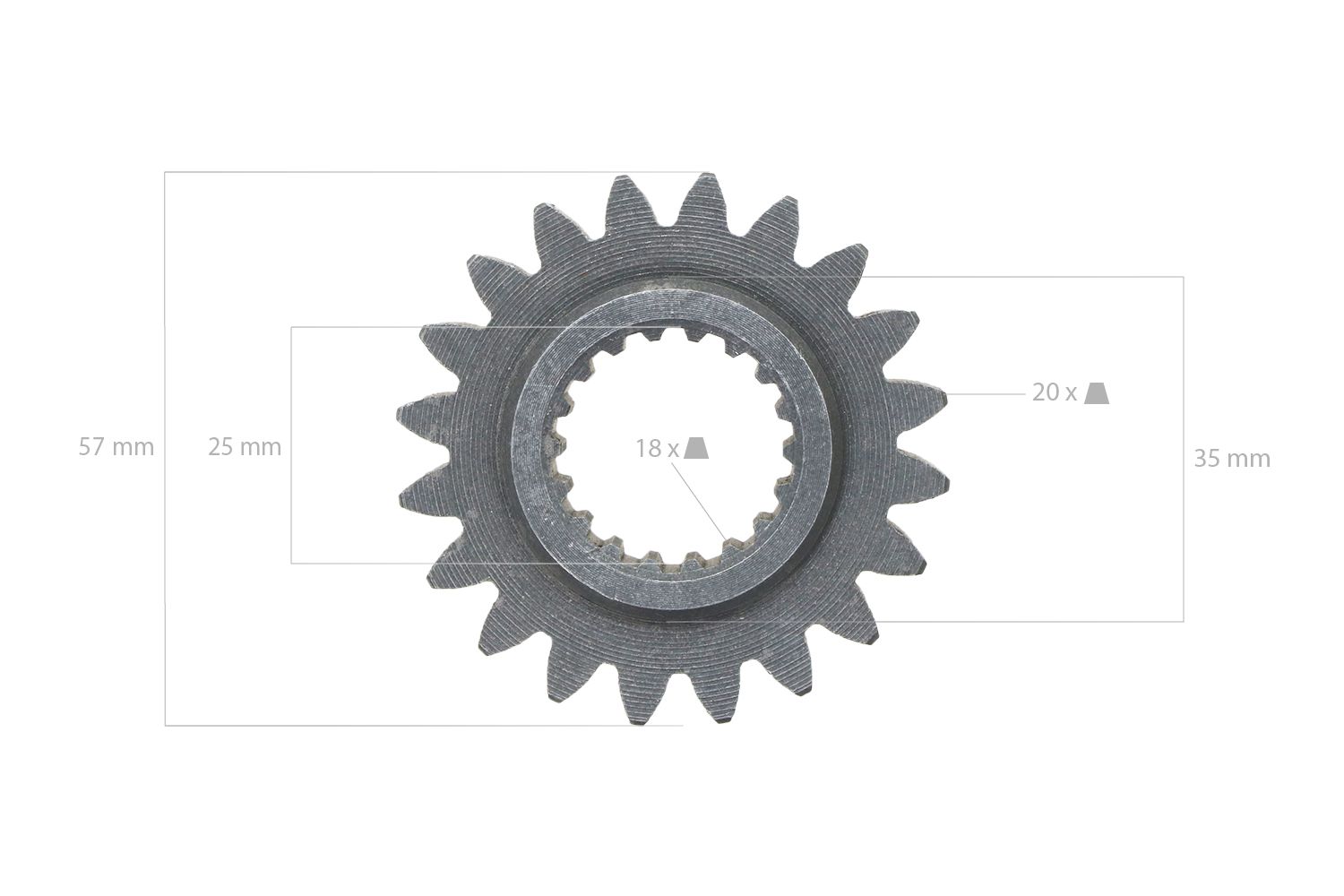 Tandwiel 20TX18T Aftakas  Kubota B7000, Zen Noh ZB7000