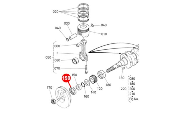 Krukaskeerring (Voorste) Kubota B5001, B7000, B-10, XB-1, XB-1D, B1400, B1500, B1402, B1502, B1-15, B1600, B1-16, B1702, B1-17 - Afbeelding 4