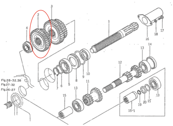 Tandwiel aftakas Iseki TL-types - Afbeelding 4