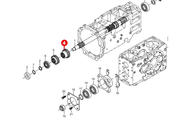 Tandwiel 17T X 22 Splines Kubota L-Types, Kioti / Daedong L2203, LK2554, - Afbeelding 6