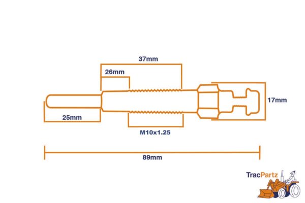 Gloeiplug Isuzu C240, 4FA1, 4FB1, 4FC1, Iseki TA-, TE-, TL-Types, Airman, Komatsu Etc., - Afbeelding 2