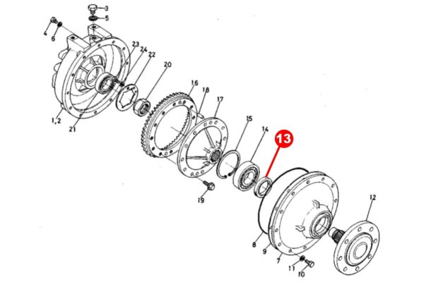 Steekaskeerring 4WD Kubota M-, ME-, RW-Types - Afbeelding 5