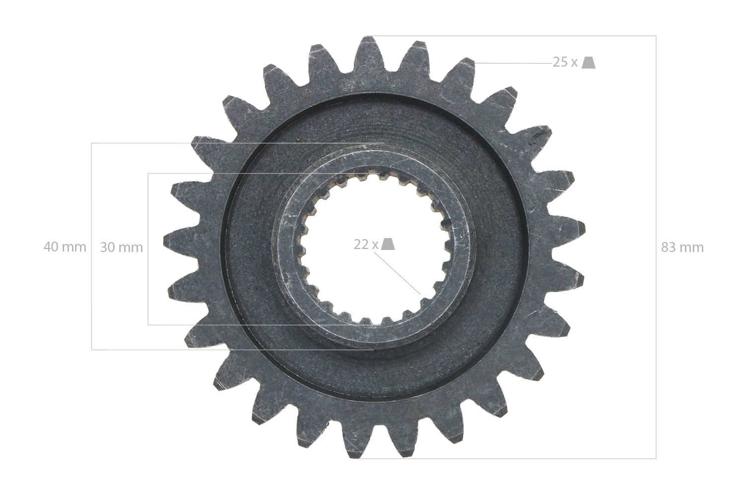 Tandwiel 25TX22T