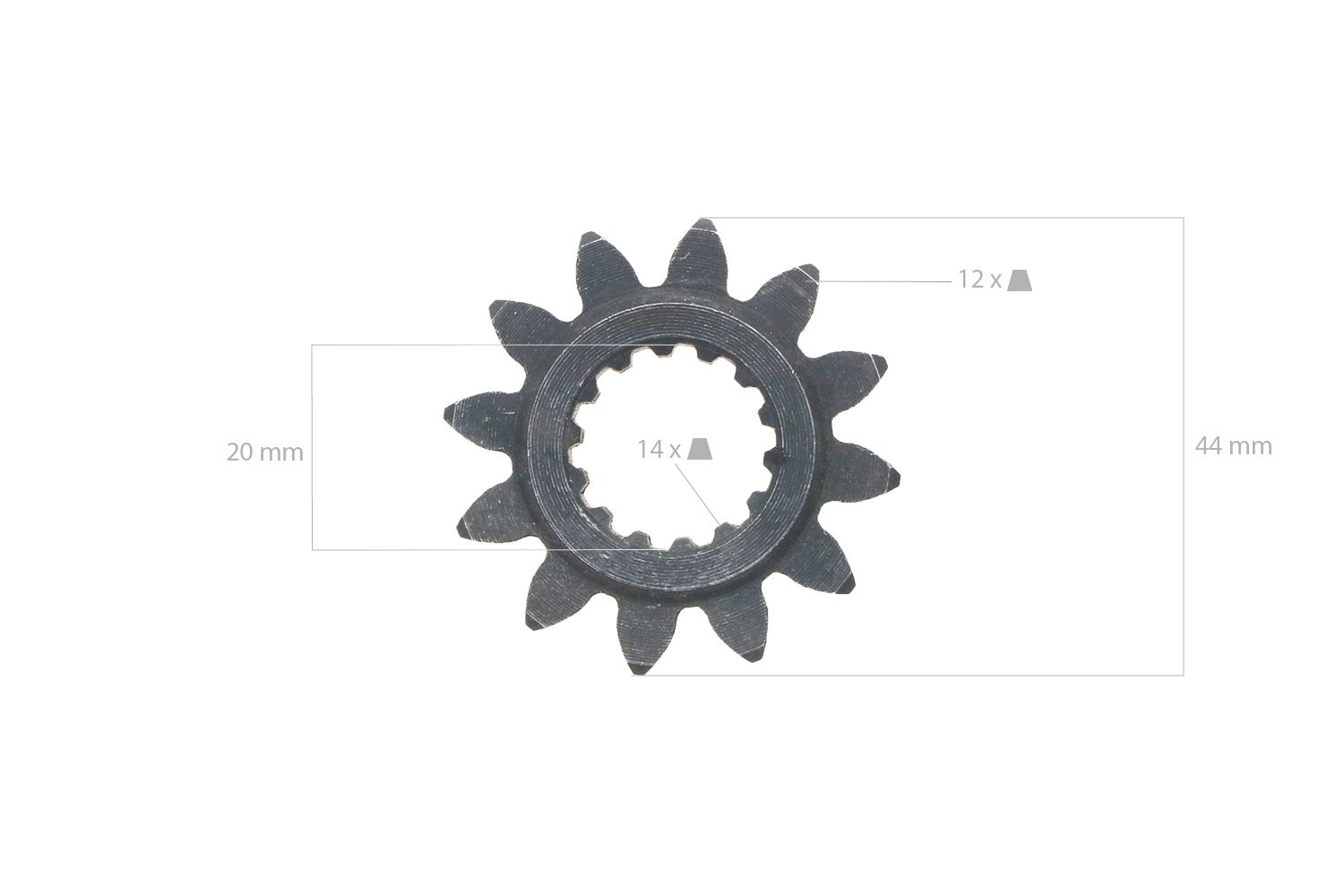 Tandwiel 12TX14T Kubota B5000, B5001, B6001, B7000, B7001, B7100,