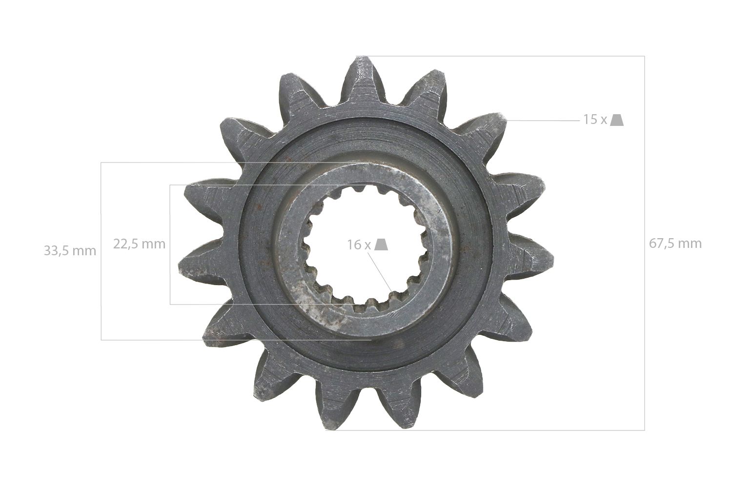 Tandwiel Kubota B1200, B1400, B1402, B40 15TX16T