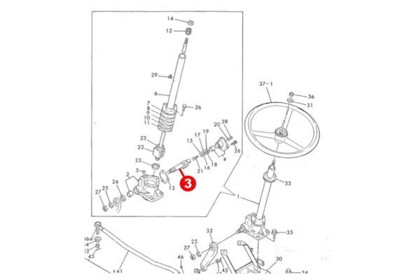 Stuuras (horizontaal) Yanmar F-, Ke-, YM-Types, Kubota B-Types, - Afbeelding 6