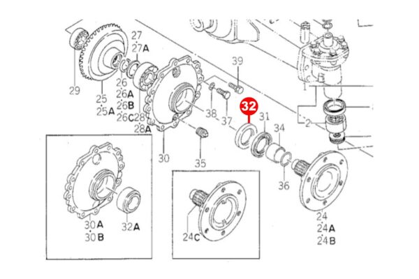 Steekaskeerring 4WD 50x72x12 Iseki TE4270, TE4350, TS1610, TS1910, - Afbeelding 5