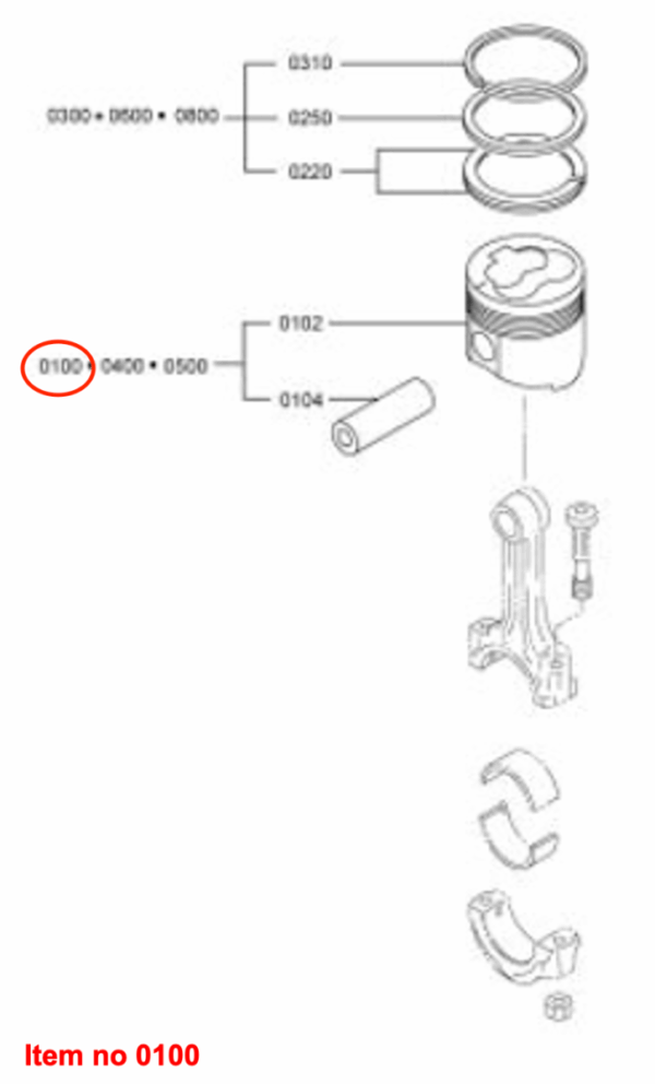 Zuiger indirecte inspuiting STD 76mm/18mm Pistonpen Mitsubishi L2E, L2E2, L3E, L3E2, MVL3E, Captain, Startrac, Etc., - Afbeelding 3
