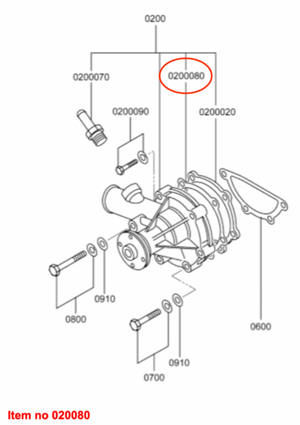 Waterpomppakking Mitsubishi K3, K4, MVS3L, MVS3L2, S3L, S3L2, S4L, S4L2, Captain, Startrac, Etc., - Afbeelding 2