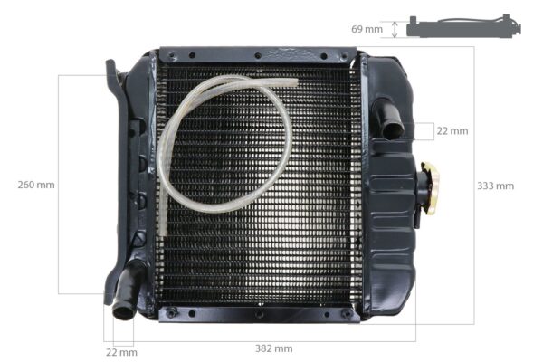 Radiateur Kubota B10, B4200, B5001, B5100E, B5100D, Zen Noh ZB5001 - Afbeelding 2