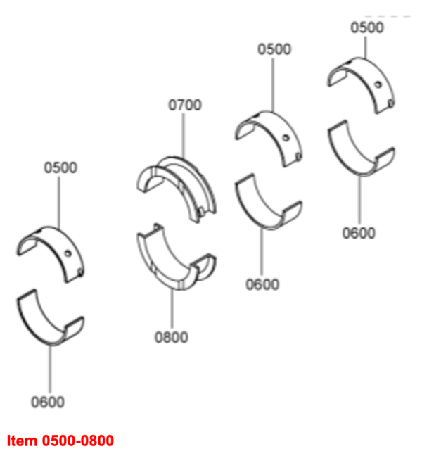 Hoofdlagerset (STD) Mitsubishi K3B, K3C, K3D, K3E, K3F, MVS3L, MVS3L2, S3L, S3L2, Captain, Startrac, Etc., - Afbeelding 3