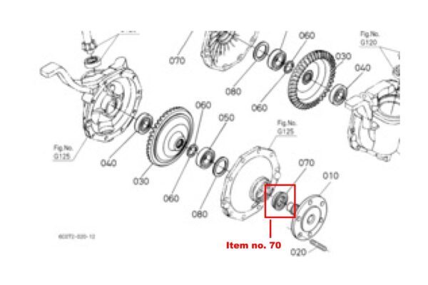 Vooraskeerring eindaandrijving Iseki, Kubota, Bolens, White, Mitsubishi, Gutbrod, Yanmar, etc. - Afbeelding 5