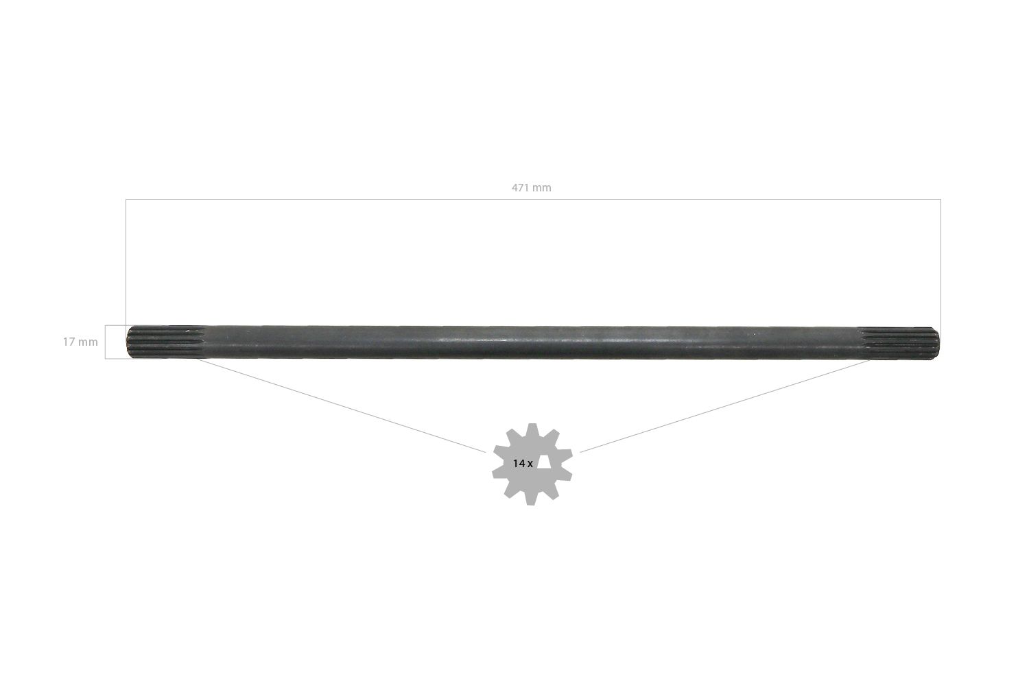 4WD aandrijfas 47,1 cm