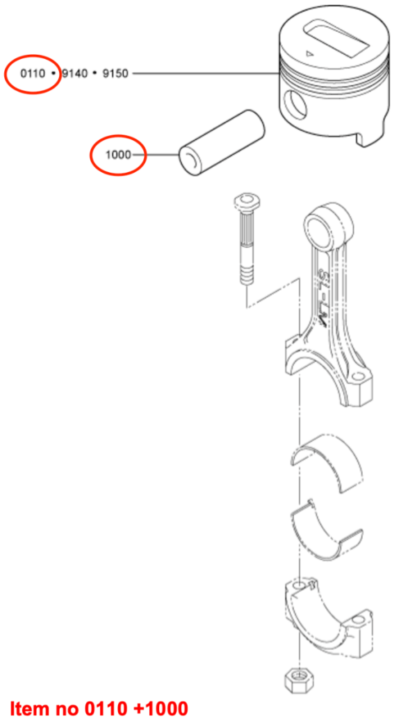 Zuiger indirecte inspuiting Mitsubishi MVS3L, MVS3L2, S3L, S3L2, S4L, S4L2, Captain, Startrac, Etc., - Afbeelding 3