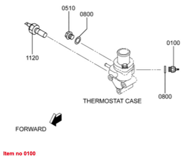 Temperatuurschakelaar 111 ºC Mitsubishi L2, L3, MVL3E, MVS3L, MVS3L2, S3L, S3L2, S4L, S4L2, Captain, Startrac, Etc., - Afbeelding 3