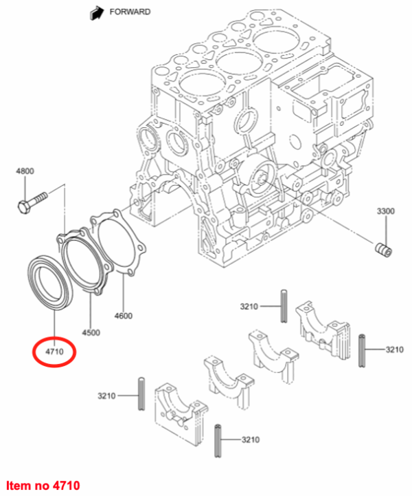 Krukaskeerring  (achterste) Mitsubishi K-, MVS3L, MVS3L2, S3L, S3L2, S4L, S4L2, Captain, Startrac, Etc., - Afbeelding 2