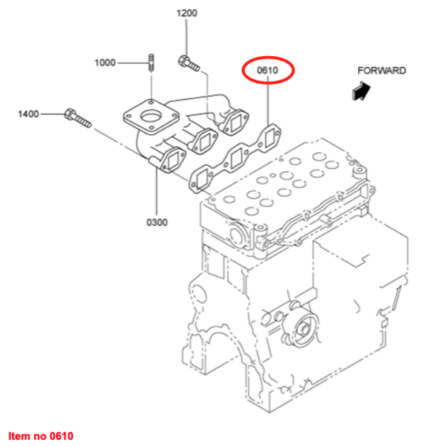 Uitlaatpakking Mitsubishi MVS3L, MVS3L2, S3L, S3L2, Captain, Startrac, Etc., - Afbeelding 2