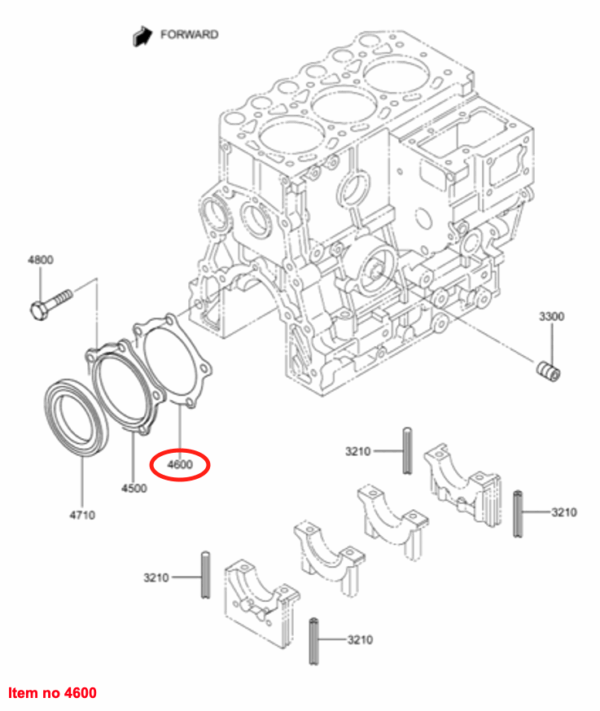 Pakking achterste krukaskeerring Mitsubishi, MVS3L, MVS3L2, S3L, S3L2, S4L, S4L2, Captain, Startrac, - Afbeelding 2
