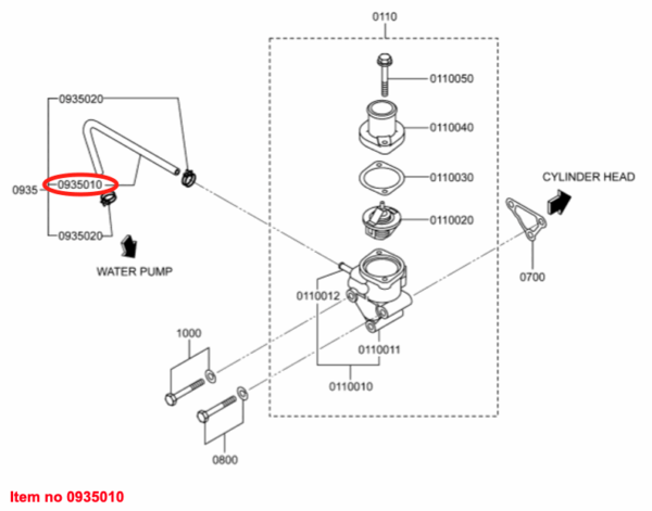 Koelwaterslang (bypass) ⍉12mm Mitsubishi, S3L, S3L2, S4L, S4L2, Captain, Startrac, Etc., - Afbeelding 3