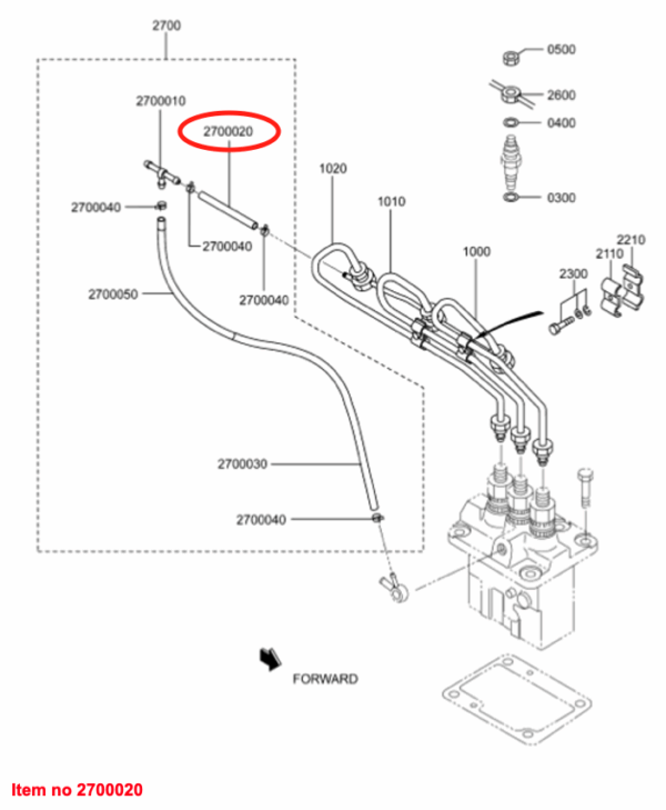 Brandstofslang ⍉5x80mm Mitsubishi, S3L, S3L2, S4L, S4L2, Captain, Startrac, Etc., - Afbeelding 3
