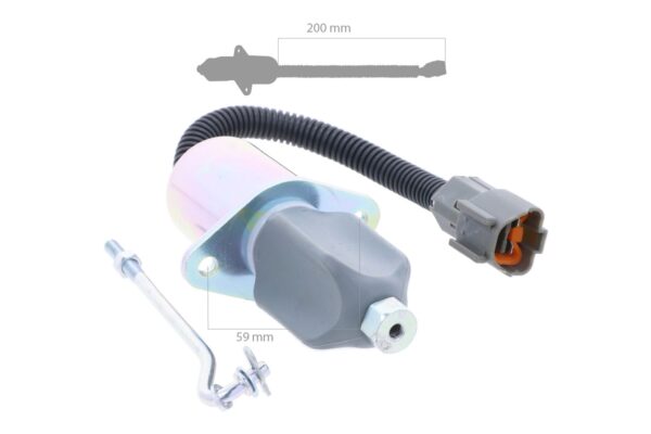 Stop Solenoid Mitsubishi S4S, S6S, S4Q 12V - Afbeelding 2