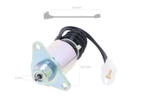 Stop solenoid 12 volt Yanmar Marine 2YM15, 3YM20, 3YM30, 3YM30AE, 3JH4E, 3JH5AE, 3JH5E, 4JH4AE, 4JH4E, 4JH5E, - Afbeelding 2