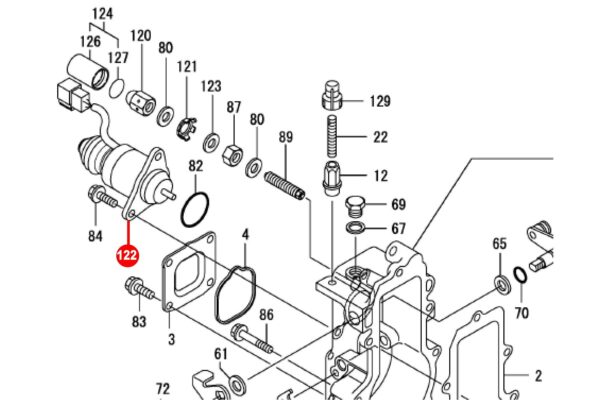 Stop solenoid 12 volt Yanmar Marine 2YM15, 3YM20, 3YM30, 3YM30AE, 3JH4E, 3JH5AE, 3JH5E, 4JH4AE, 4JH4E, 4JH5E, - Afbeelding 3