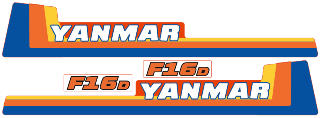 Motorkap stickerset Yanmar F16