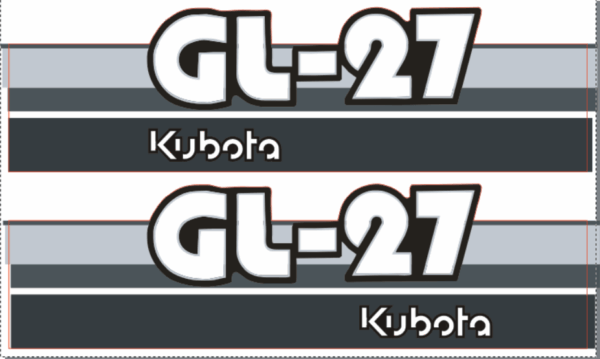 Motorkap stickerset Kubota GL27