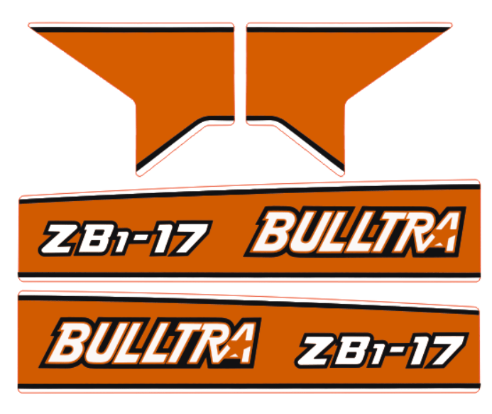 Motorkap sticker Kubota Bulltra B1-17