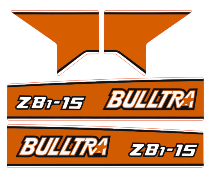 Motorkap sticker Kubota Bulltra B1-15