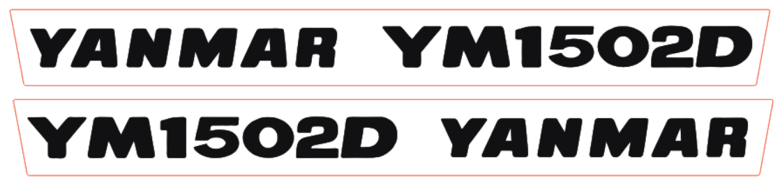Motorkap stickerset Yanmar YM1502