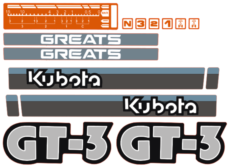 Motorkap sticker Kubota GT3