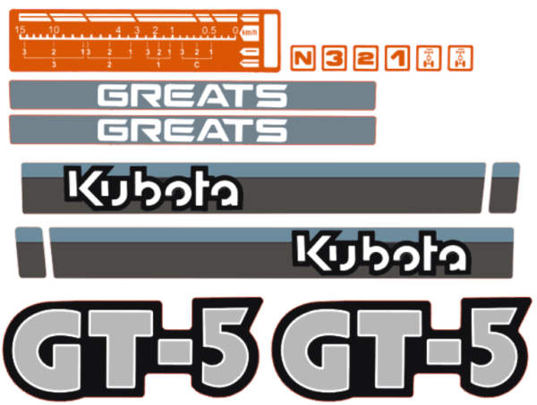 Motorkap sticker Kubota GT5